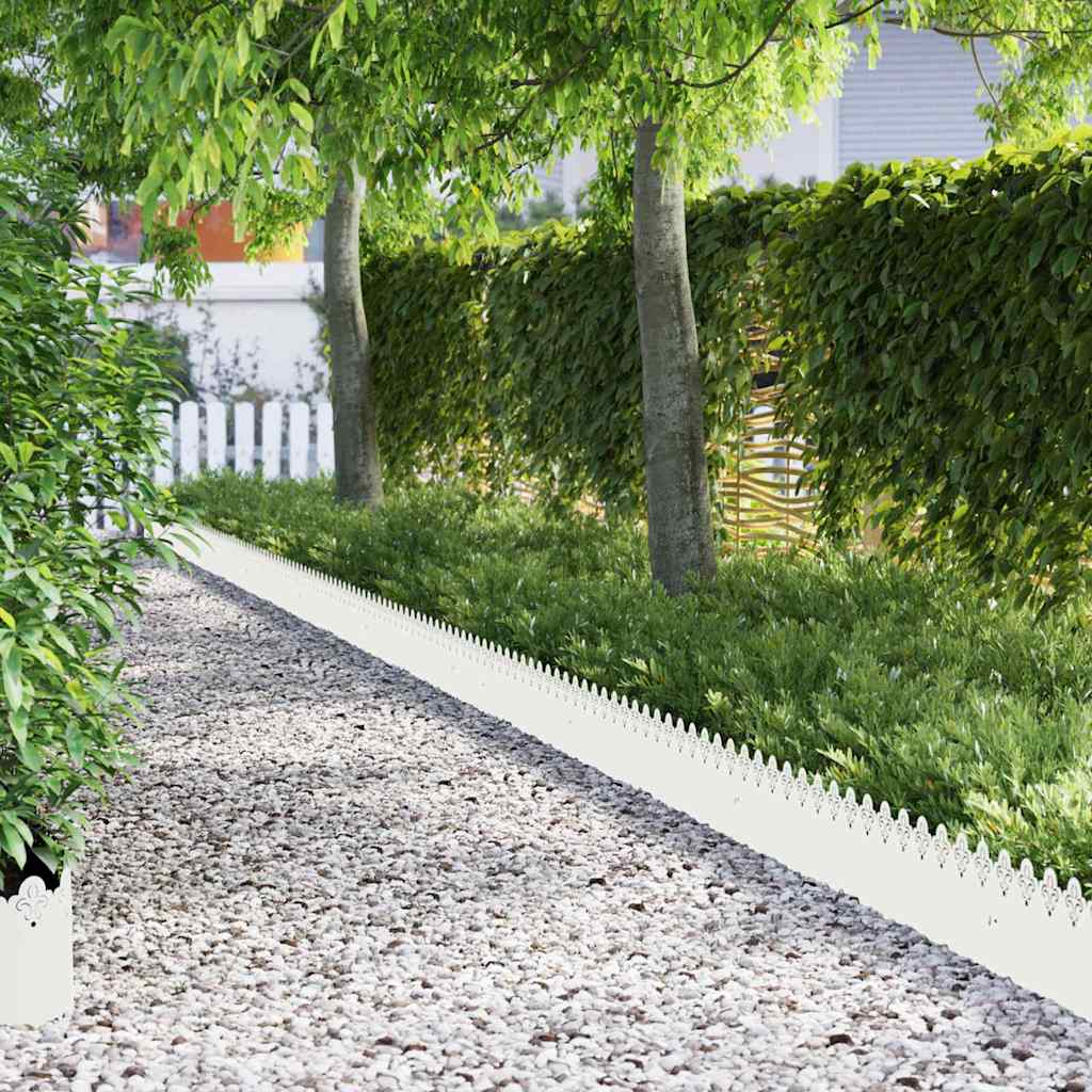 Περιγράμματα γκαζόν 30 pcs 103 x 0,05 x 22 εκ Ατσάλι Λευκό