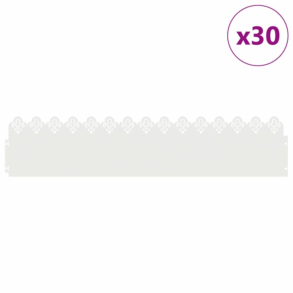Περιγράμματα γκαζόν 30 pcs 103 x 0,05 x 22 εκ Ατσάλι Λευκό
