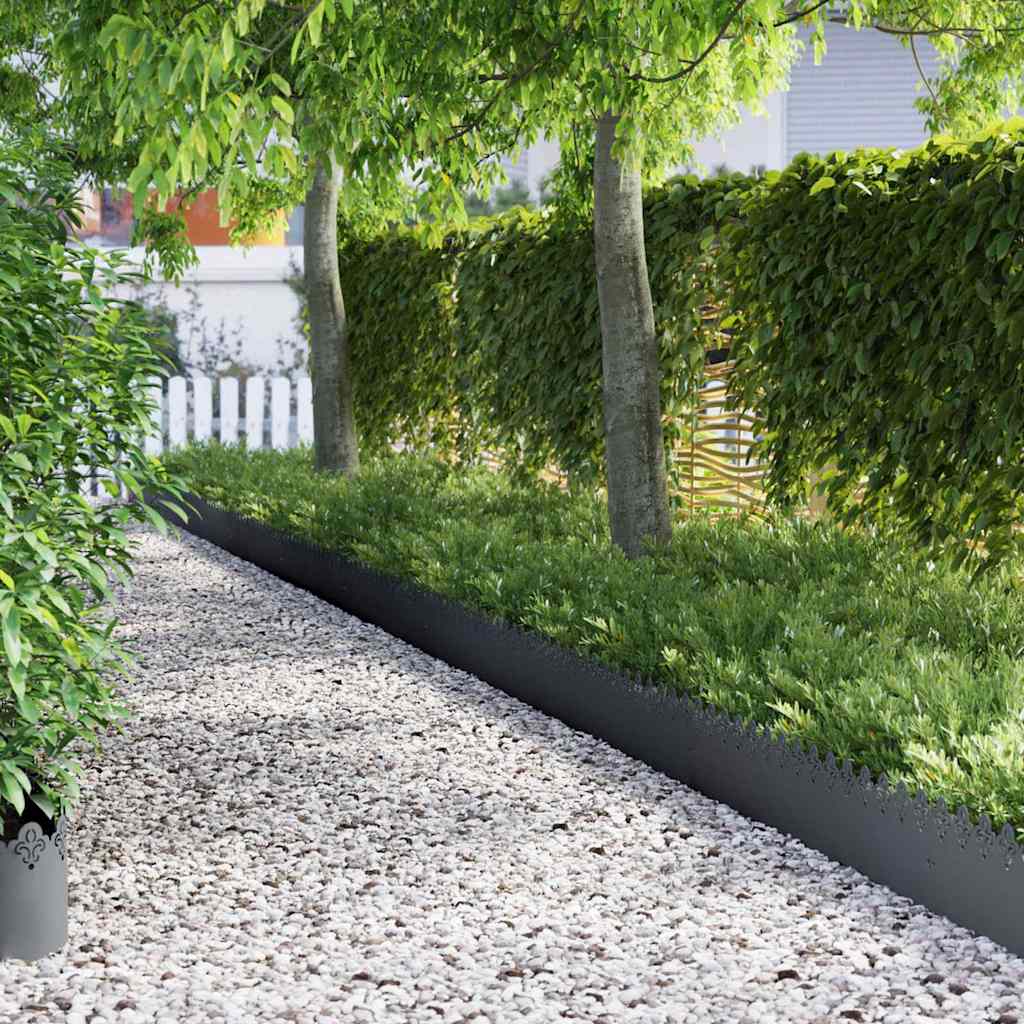 Περιγράμματα γκαζόν 30 pcs 103 x 0,05 x 22 εκ Ατσάλι Ανθρακί