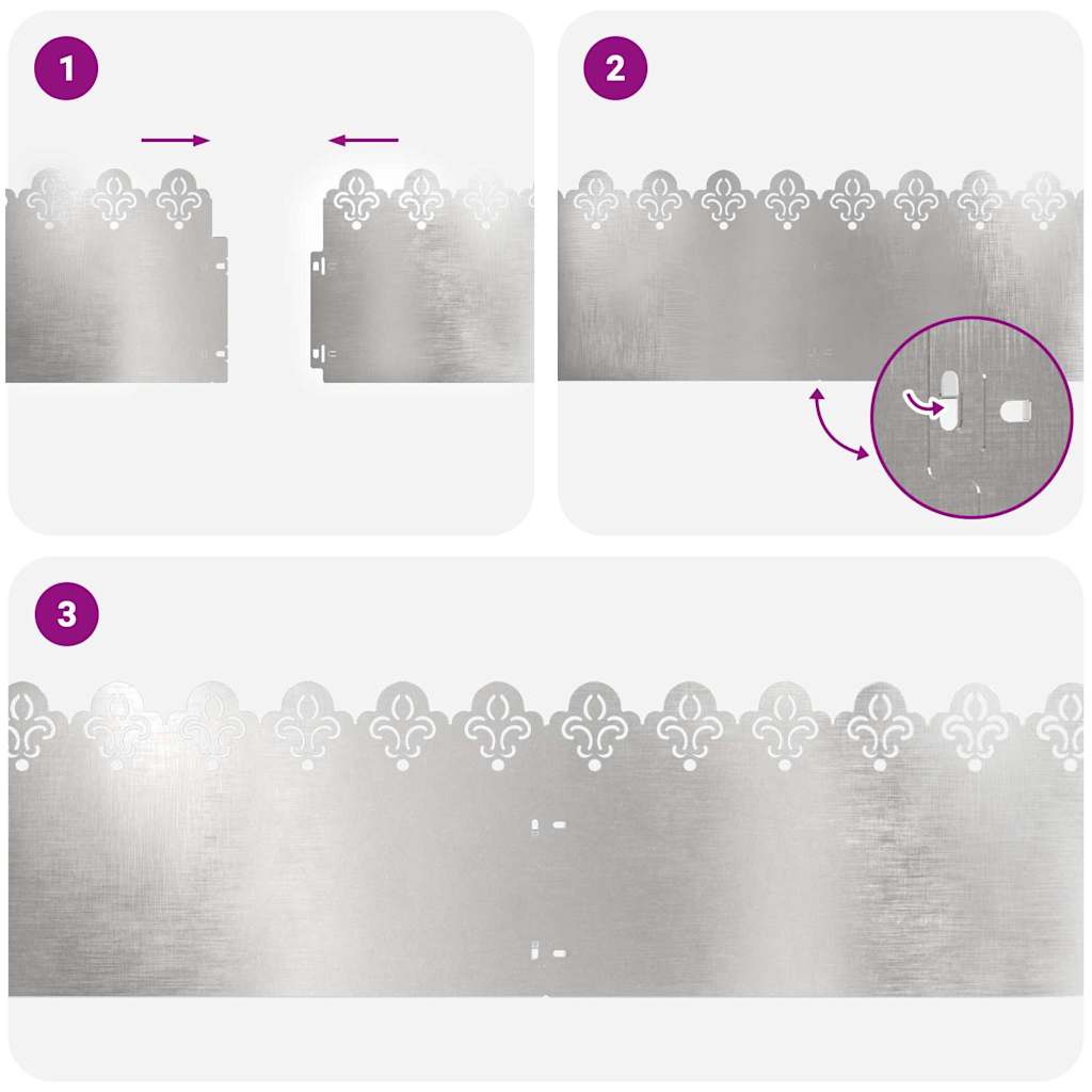 Περιγράμματα γκαζόν 20 pcs Ασημί 103 x 0,05 x 22 εκ