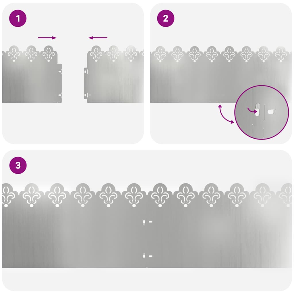 Περιγράμματα γκαζόν 20 pcs Ασημί 103 x 0,05 x 22 εκ