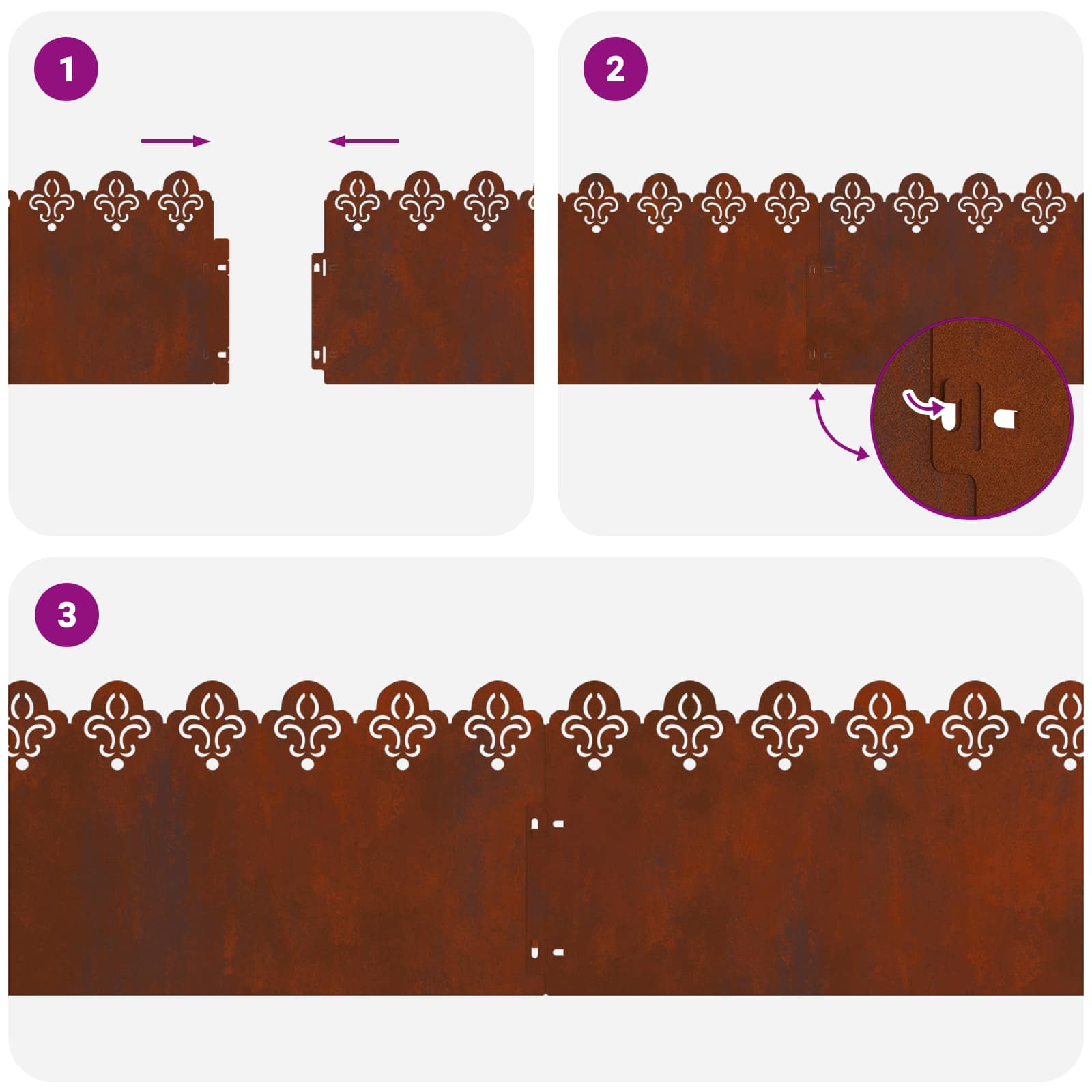 Περιγράμματα γκαζόν 10 pcs Σκ rusty 103 x 0,05 x 22 εκ