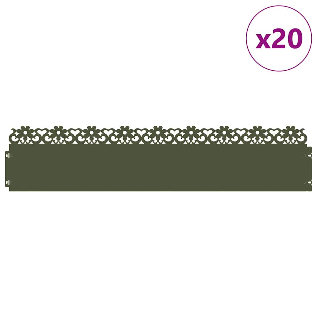 Περιγράμματα γκαζόν 20 pcs Ελιά Πράσινη 103 x 0,05 x 22 εκ