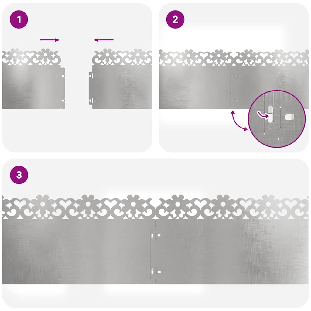 Περιγράμματα γκαζόν 20 pcs Ασημί 103 x 0,05 x 22 εκ