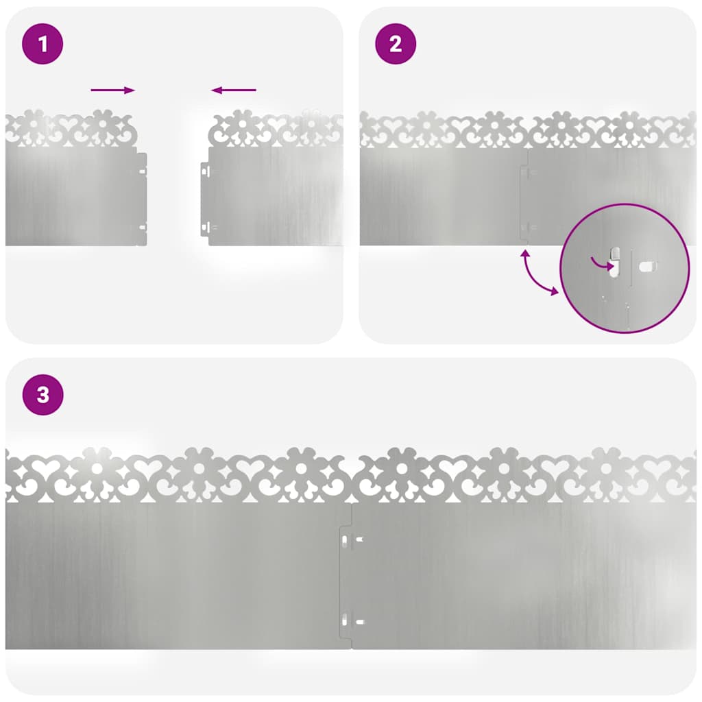 Περιγράμματα γκαζόν 20 pcs Ασημί 103 x 0,05 x 22 εκ