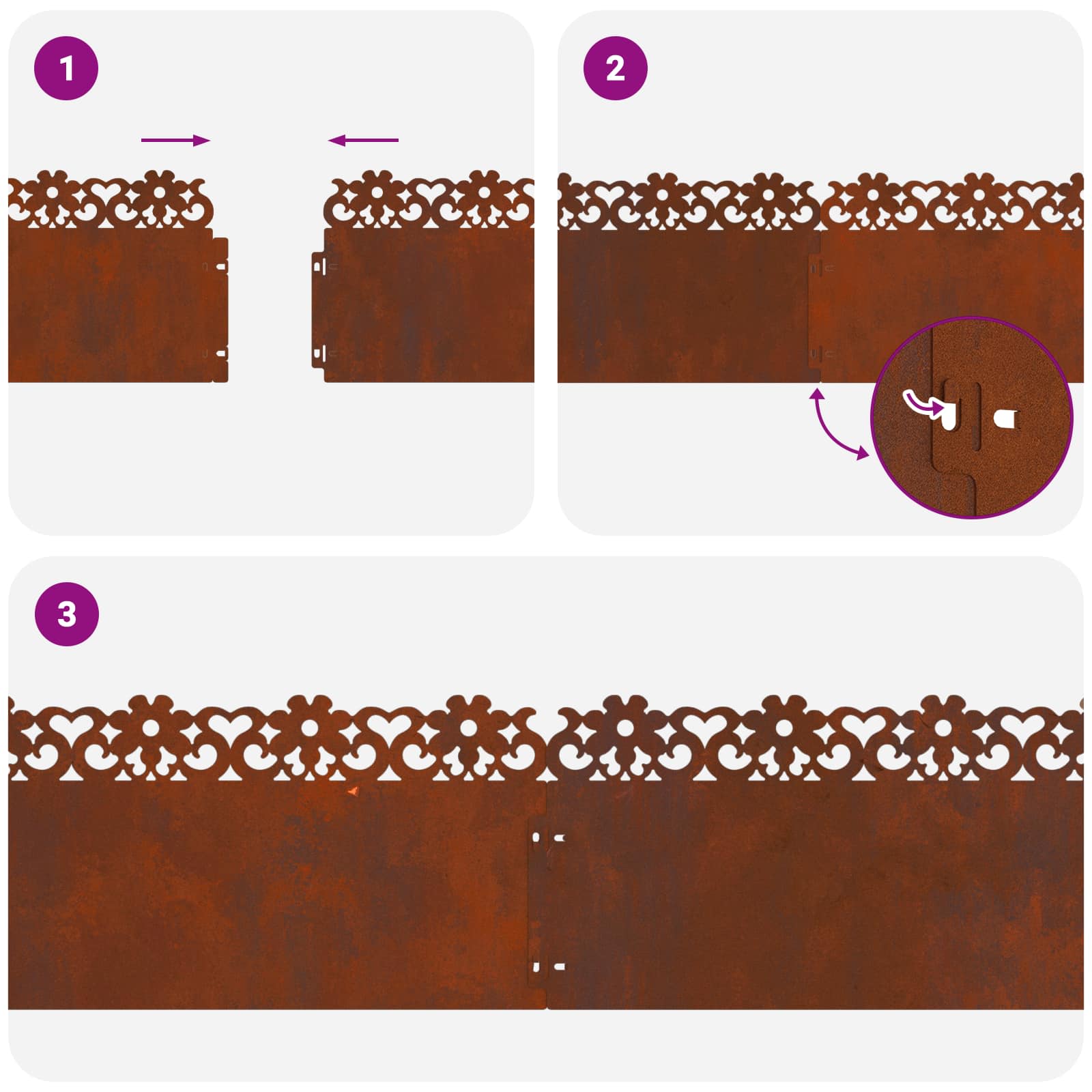 Περιγράμματα γκαζόν 30 pcs Σκ rusty 103 x 0,05 x 22 εκ