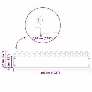 Περιγράμματα γκαζόν 10 τμχ. 103 x 0,05 x 22 εκ Ατσάλι Μαύρο