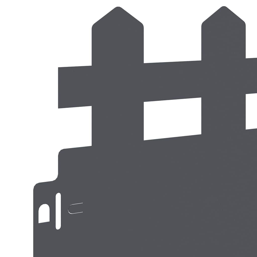 Περιγράμματα γκαζόν 20 pcs Ανθρακί 103 x 0,05 x 22 εκ Ατσάλι