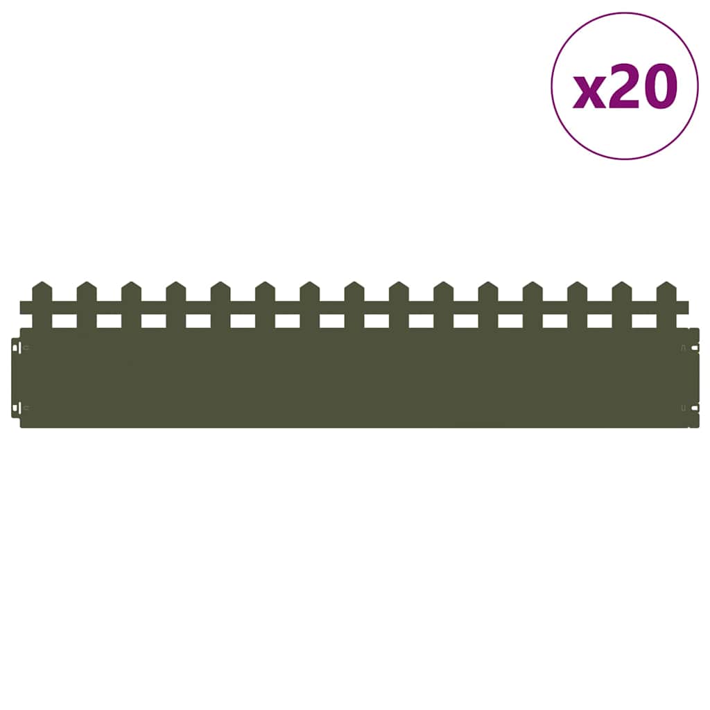 Περιγράμματα γκαζόν 20 pcs 103 x 0,05 x 22 εκ Ατσάλι