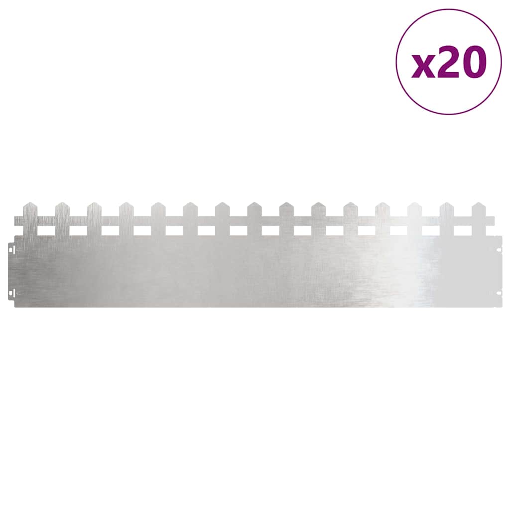 Περιγράμματα γκαζόν 20 pcs 103 x 0,05 x 22 εκ Ανοξείδωτο ατσάλι