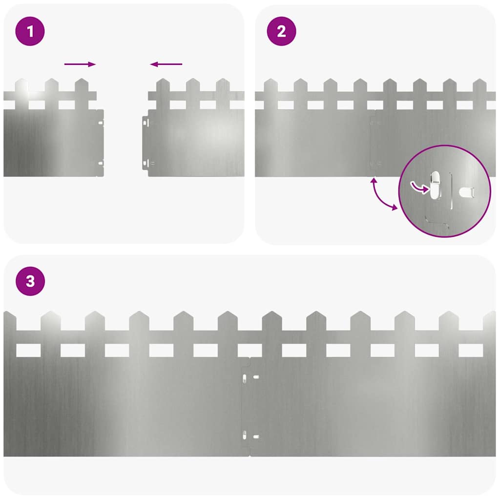 Περιγράμματα γκαζόν 30 pcs Ασημί 103 x 0,05 x 22 εκ