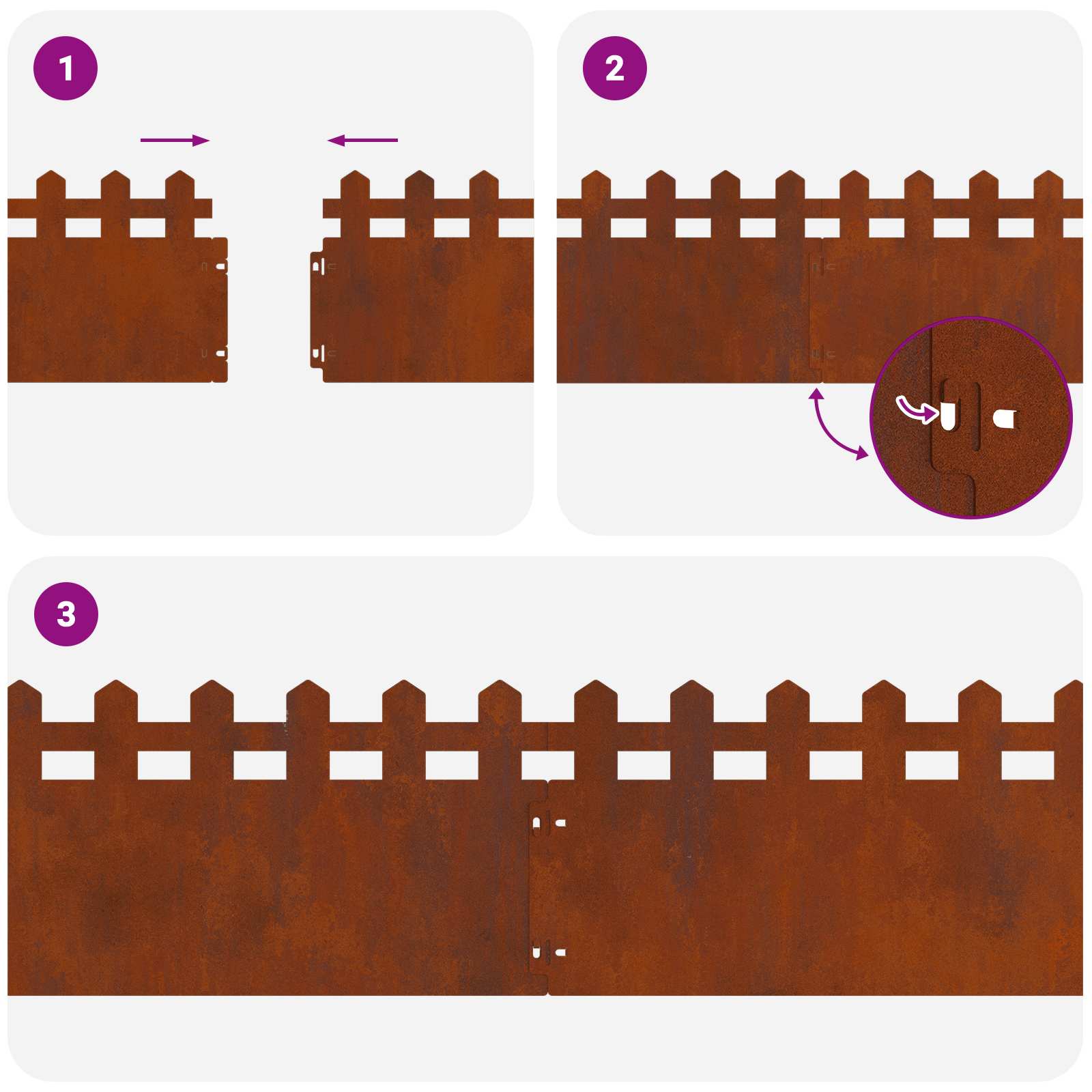 Περιγράμματα γκαζόν 10 pcs Σκ rusty 103 x 0,05 x 22 εκ