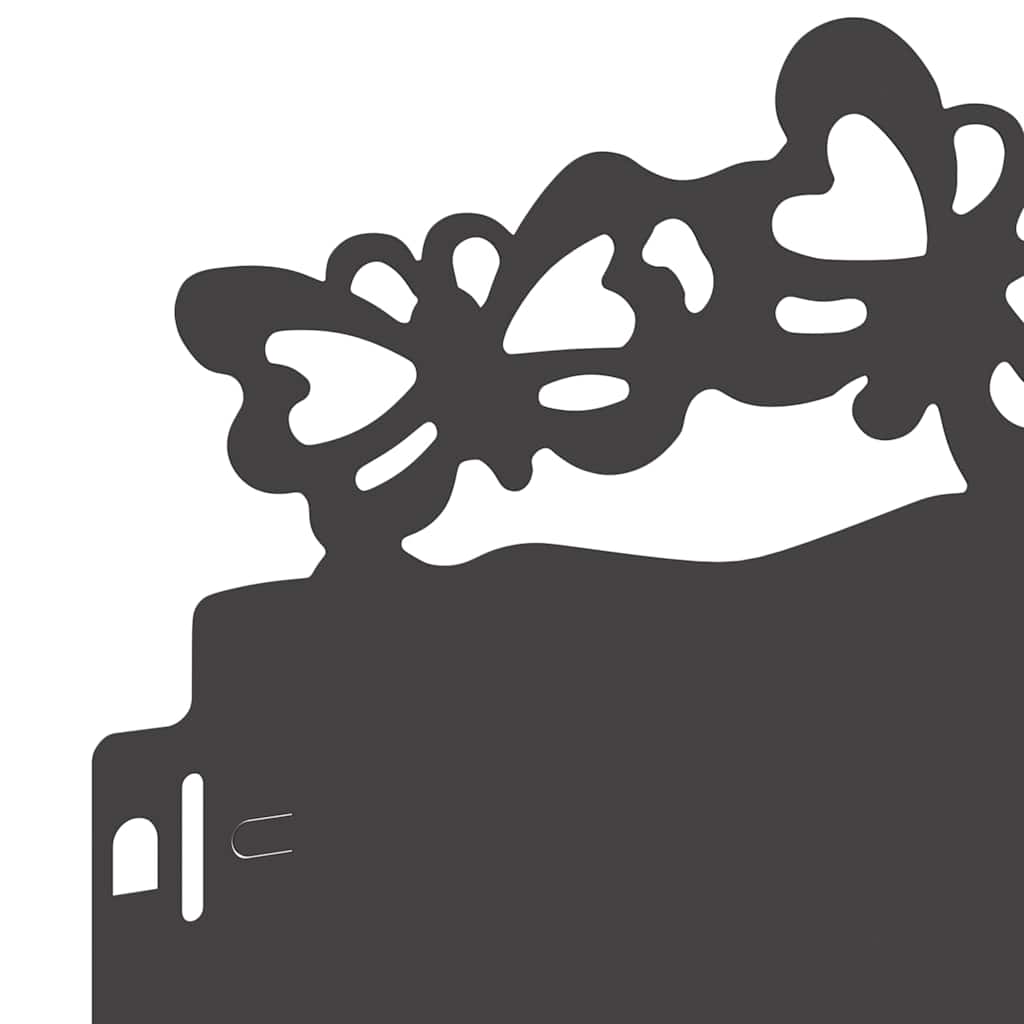 Περιγράμματα γκαζόν 10 pcs Μαύρο 103 x 0,05 x 22 εκ Ατσάλι