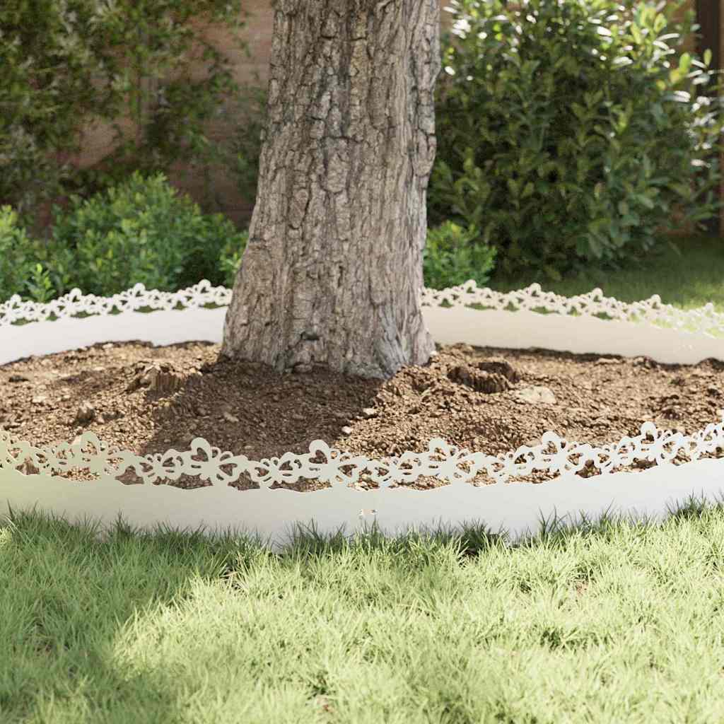 Περιγράμματα γκαζόν 30 pcs Λευκό 103 x 0,05 x 22 εκ Ατσάλι