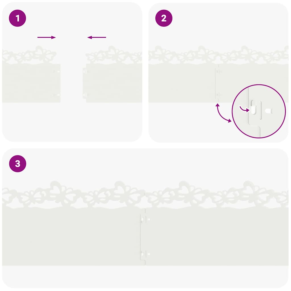 Περιγράμματα γκαζόν 30 pcs Λευκό 103 x 0,05 x 22 εκ Ατσάλι