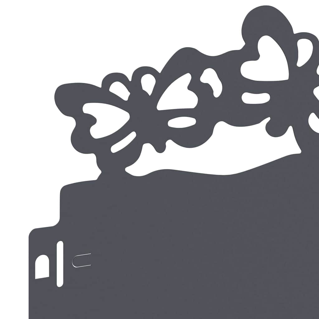 Περιγράμματα γκαζόν 10 pcs Ανθρακί 103 x 0,05 x 22 εκ Ατσάλι