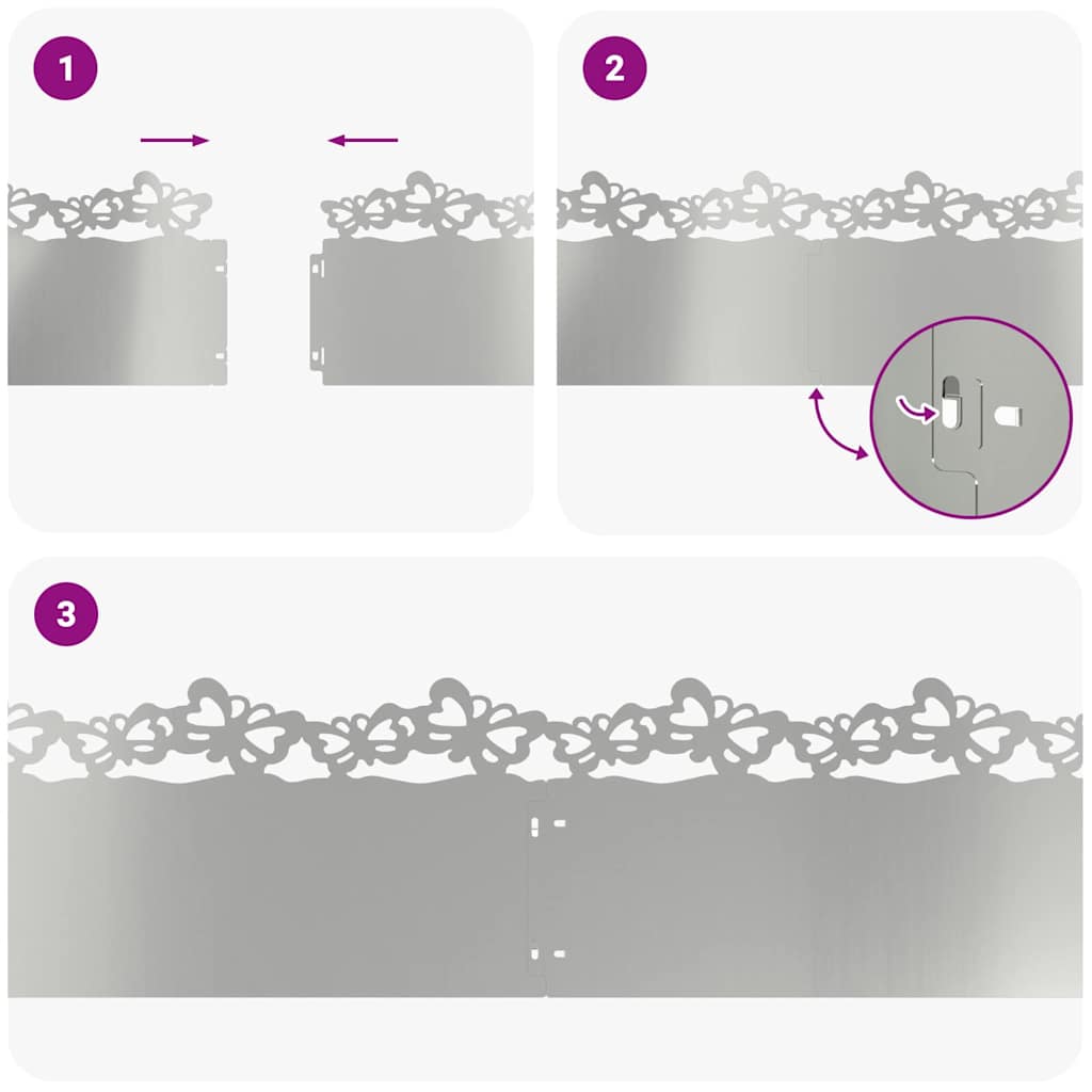 Περιγράμματα γκαζόν 30 pcs Ασημί 103 x 0,05 x 22 εκ