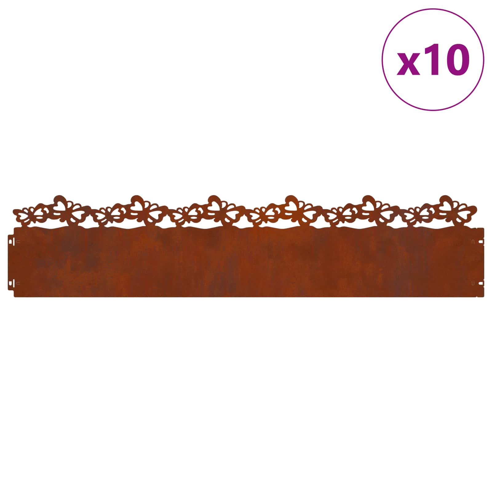 Περιγράμματα γκαζόν 10 pcs Σκ rusty 103 x 0,05 x 22 εκ