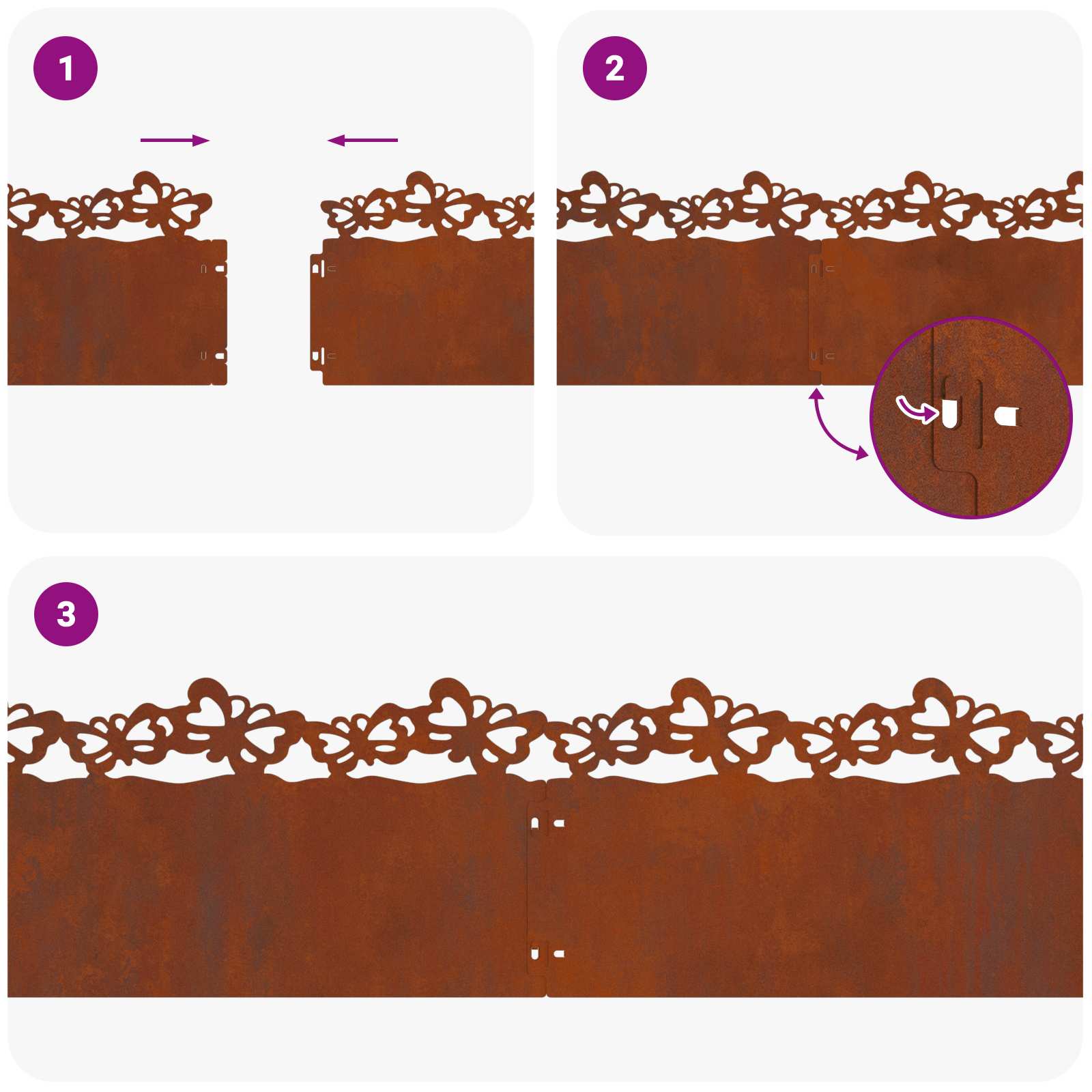 Περιγράμματα γκαζόν 20 pcs Σκ rusty 103 x 0,05 x 22 εκ