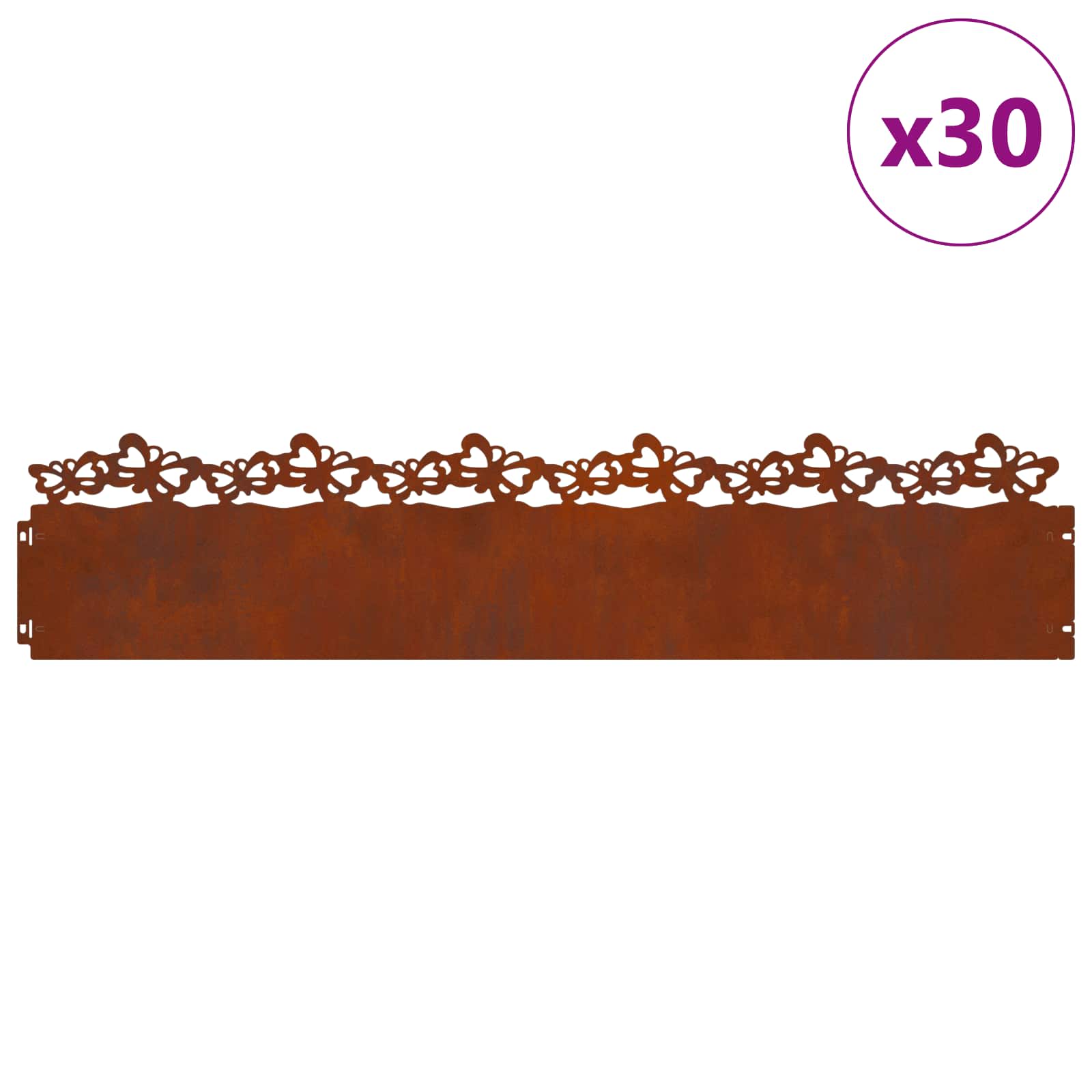 Περιγράμματα γκαζόν 30 pcs 103 x 0,05 x 22 εκ Σκ rusty