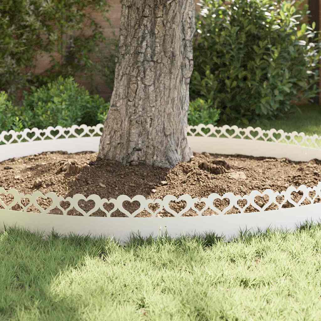 Περιγράμματα γκαζόν 10 pcs 103 x 0,05 x 22 εκ Ατσάλι Λευκό