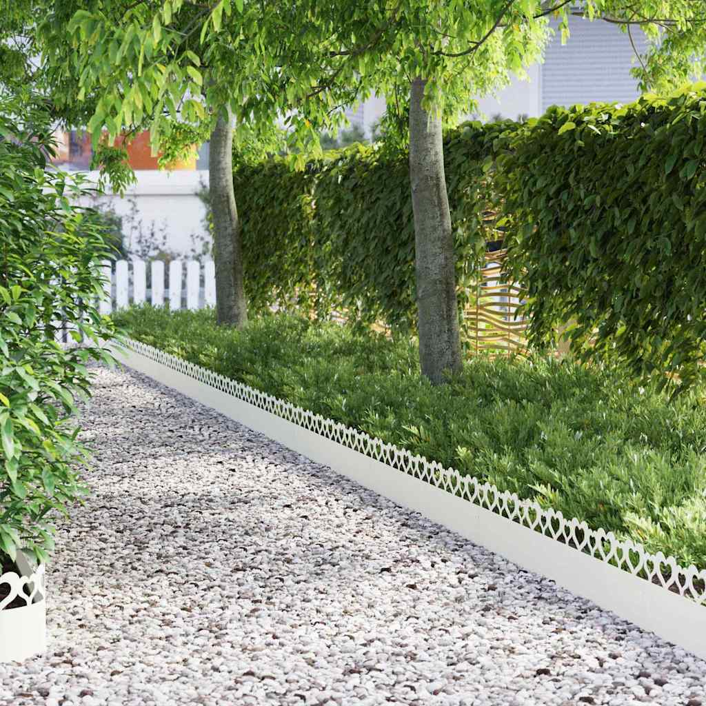 Περιγράμματα γκαζόν 10 pcs 103 x 0,05 x 22 εκ Ατσάλι Λευκό