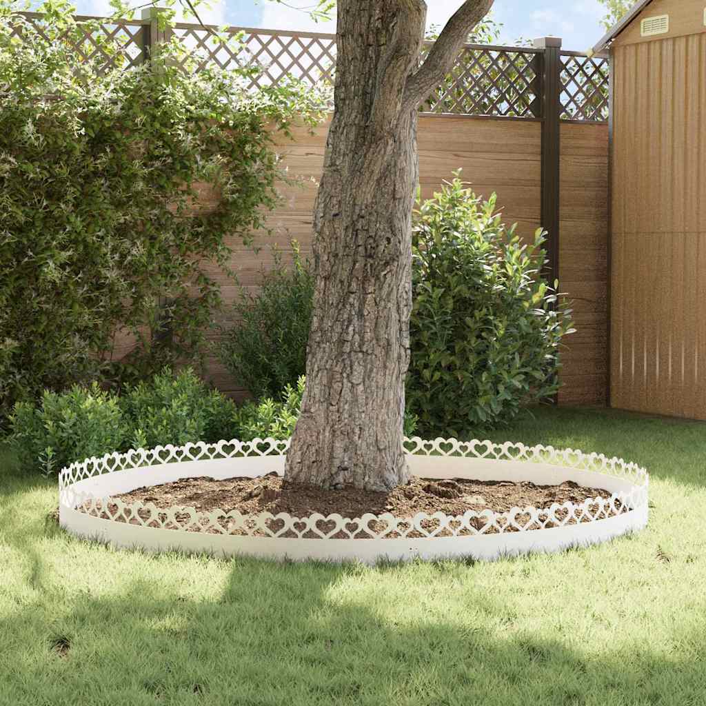 Περιγράμματα γκαζόν 10 pcs 103 x 0,05 x 22 εκ Ατσάλι Λευκό
