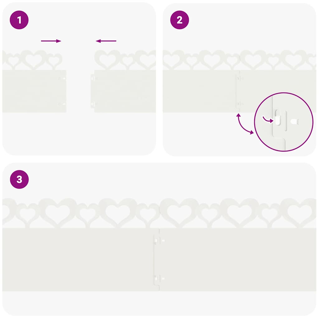 Περιγράμματα γκαζόν 20 pcs Λευκό 103 x 0,05 x 22 εκ Ατσάλι