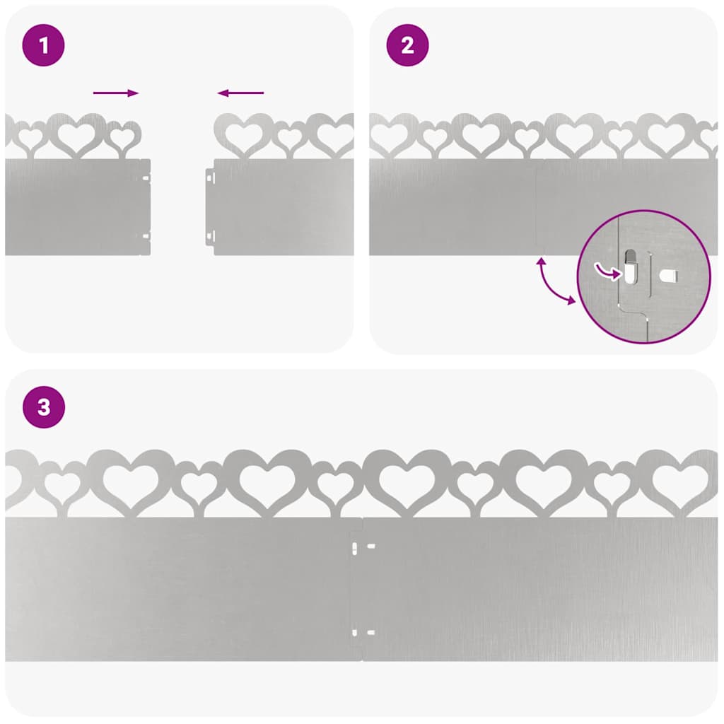 Περιγράμματα γκαζόν 30 pcs Ασημί 103 x 0,05 x 22 εκ