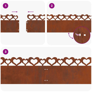 Περιγράμματα γκαζόν 30 τμχ. 103 x 0,05 x 22 εκ Σκ rusty