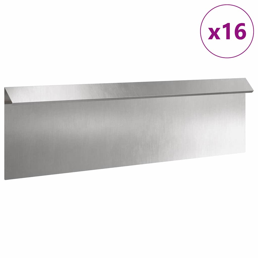 Φράκτης σαλιγκαριών 16 pcs Ασημί 100 x 3,5 x 25 εκ