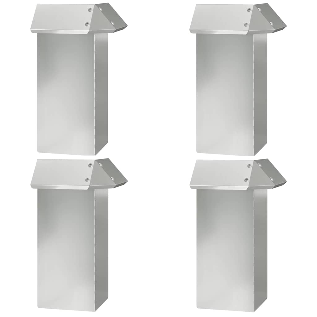 Φράκτης σαλιγκαριών 4 τμχ. 13,5 x 13,5 x 25 εκ Ασημί - Pakobazaar