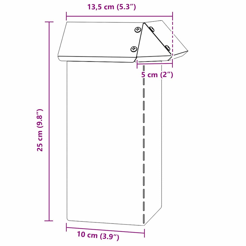 Φράκτης σαλιγκαριών 4 τμχ. 13,5 x 13,5 x 25 εκ Ασημί - Pakobazaar