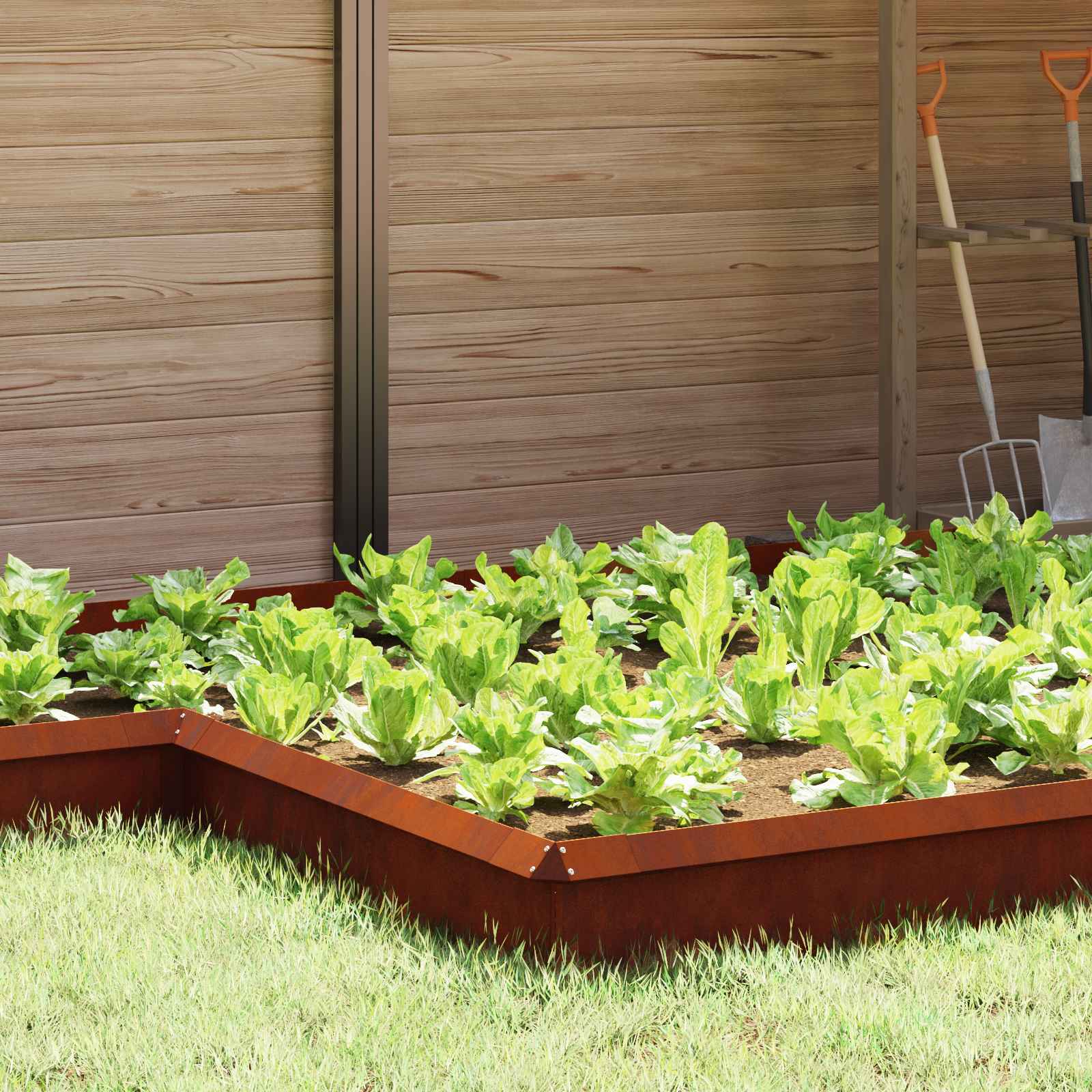 Φράκτης σαλιγκαριών Σκ rusty 13,5 x 13,5 x 25 εκ