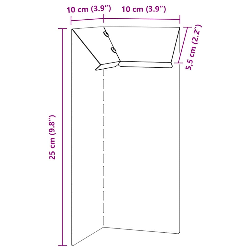 Φράκτης σαλιγκαριών Σκ rusty 10 x 10 x 25 εκ