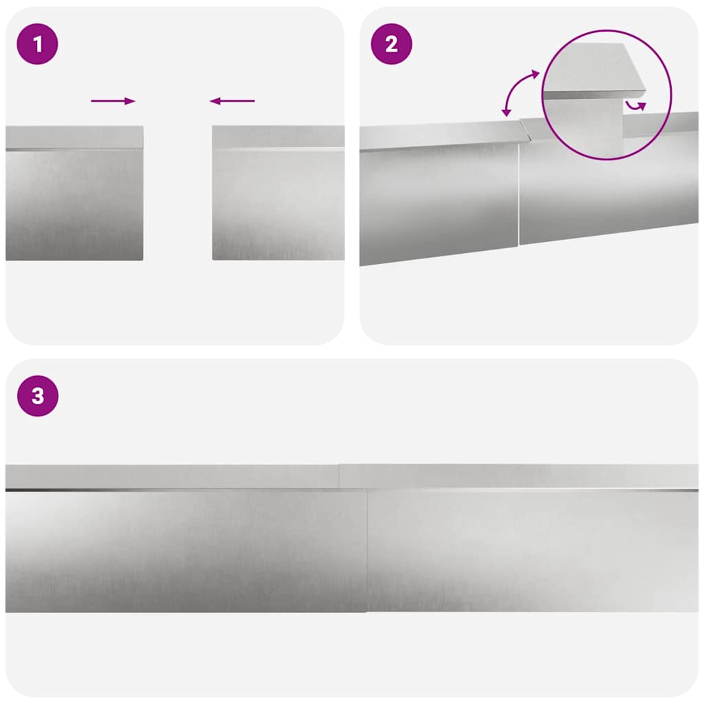 Φράχτες με σαλιγκάρια 8 pcs Ασημί Ανοξείδωτο ατσάλι