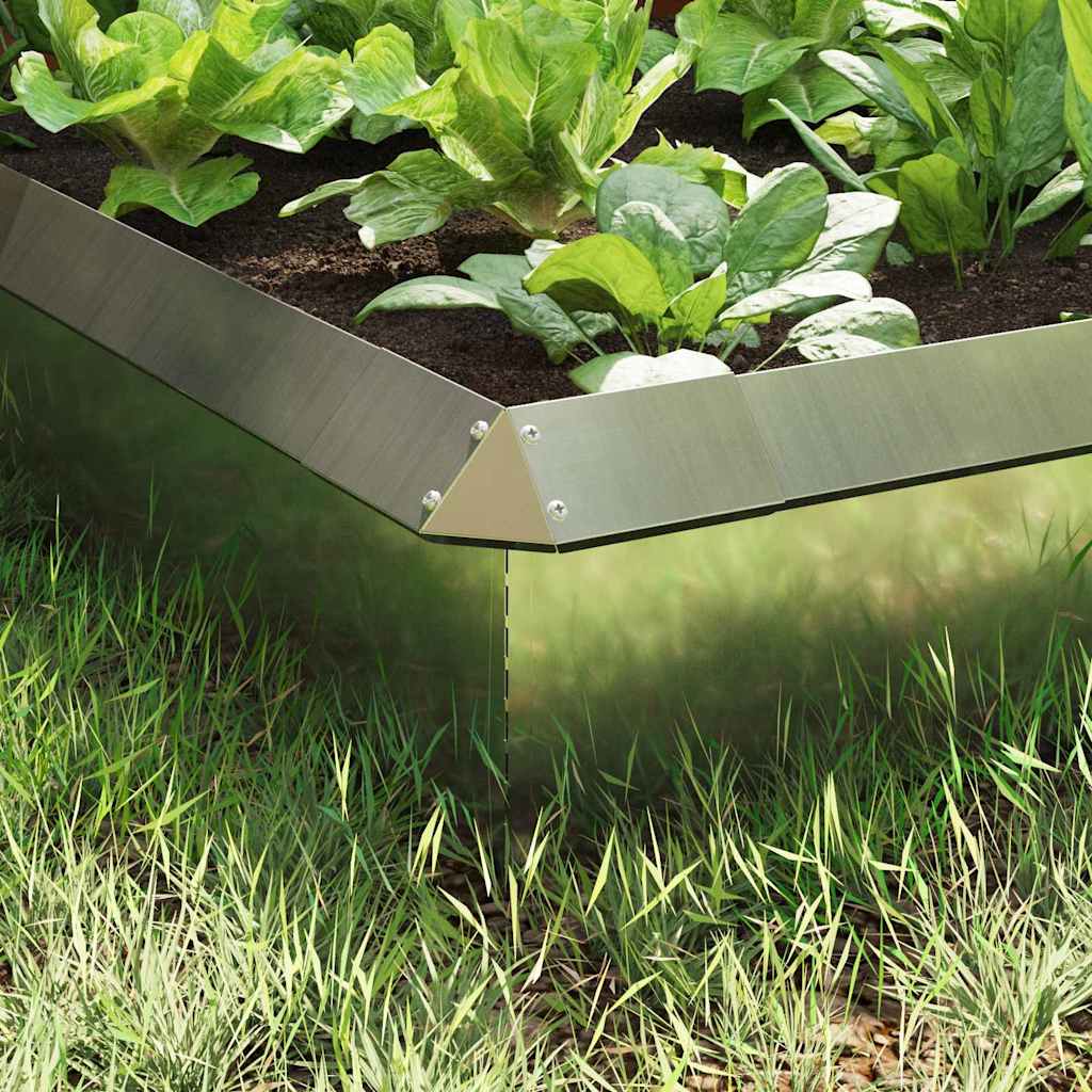 Φράχτες με σαλιγκάρια 8 pcs Ασημί Επικαλυμμένος Χάλυβας