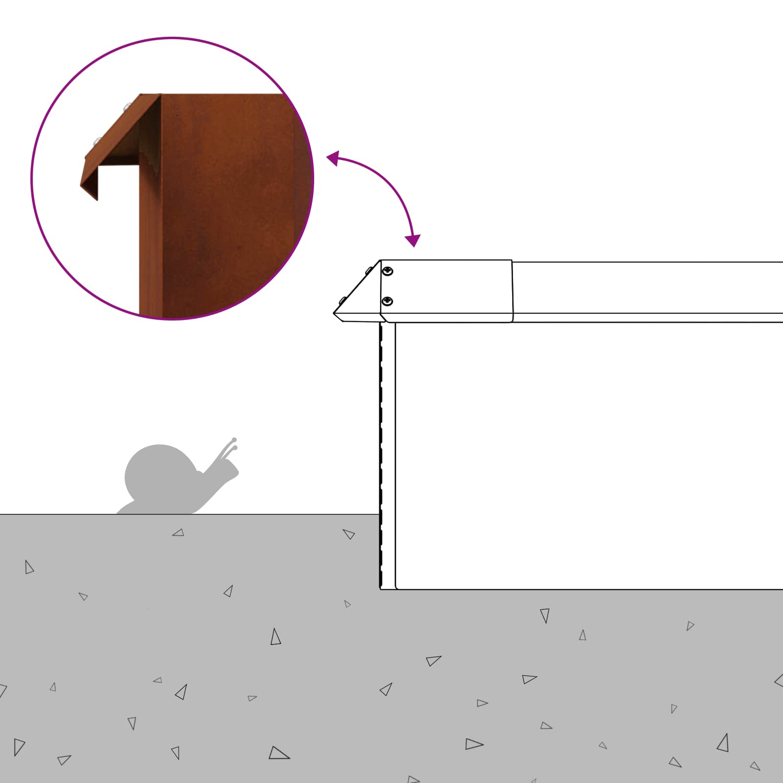 Φράχτες με σαλιγκάρια 20 pcs Σκ rusty - Pakobazaar