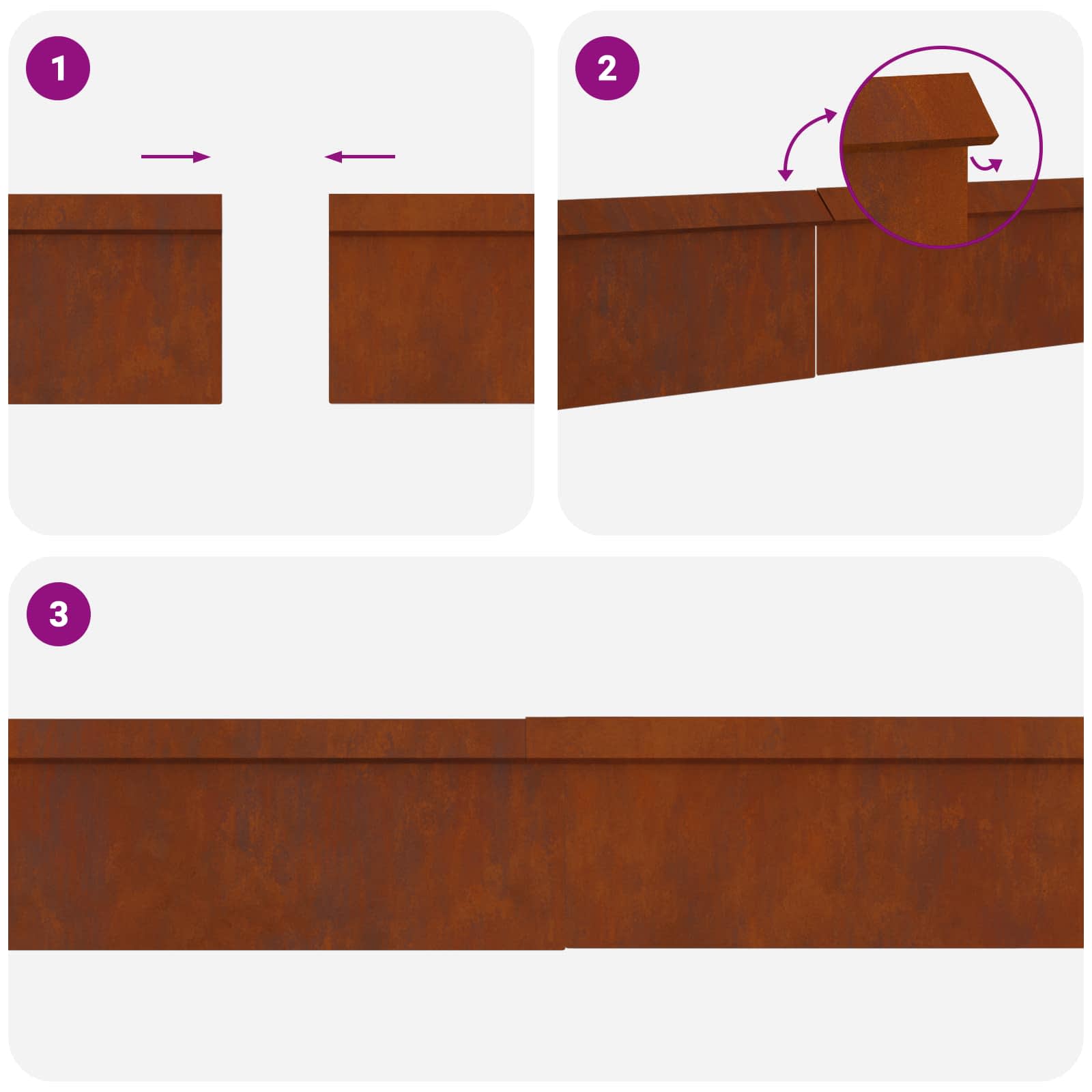 Φράχτες με σαλιγκάρια 16 pcs Σκ rusty