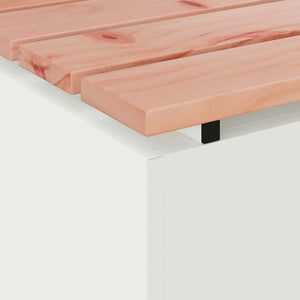 Παγκάκι κήπου Λευκό 60 x 40 x 43 εκ Ατσάλι