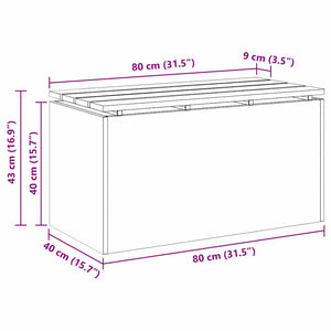 Παγκάκι κήπου Ανθρακί 80 x 40 x 43 εκ Ατσάλι