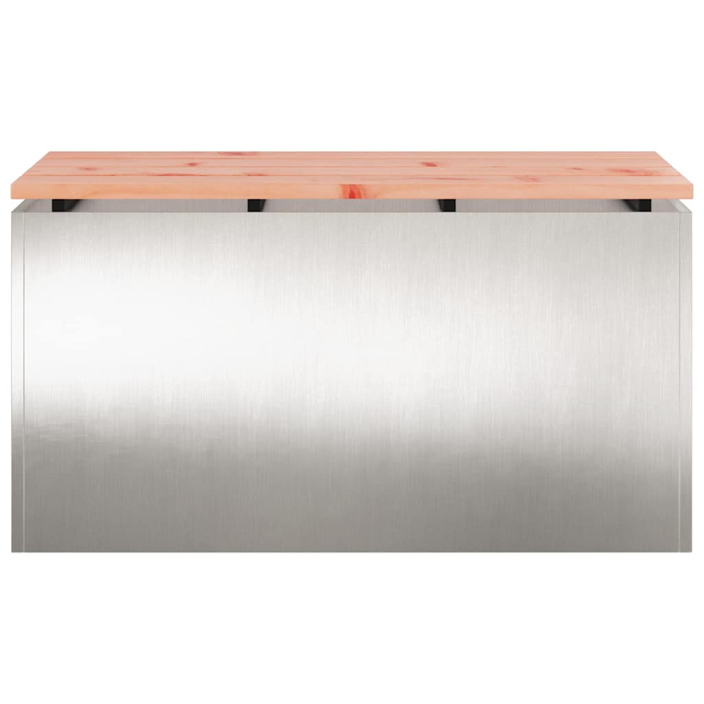 Παγκάκι κήπου Ασημί 80 x 40 x 43 εκ Ανοξείδωτο ατσάλι