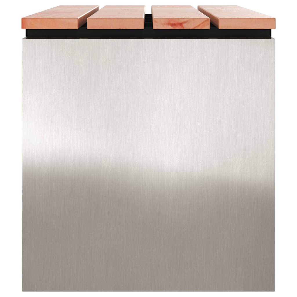 Παγκάκι κήπου Ασημί 80 x 40 x 43 εκ Ανοξείδωτο ατσάλι