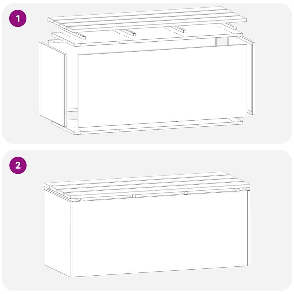 Παγκάκι κήπου Ανθρακί 100 x 40 x 43 εκ Ατσάλι - Pakobazaar