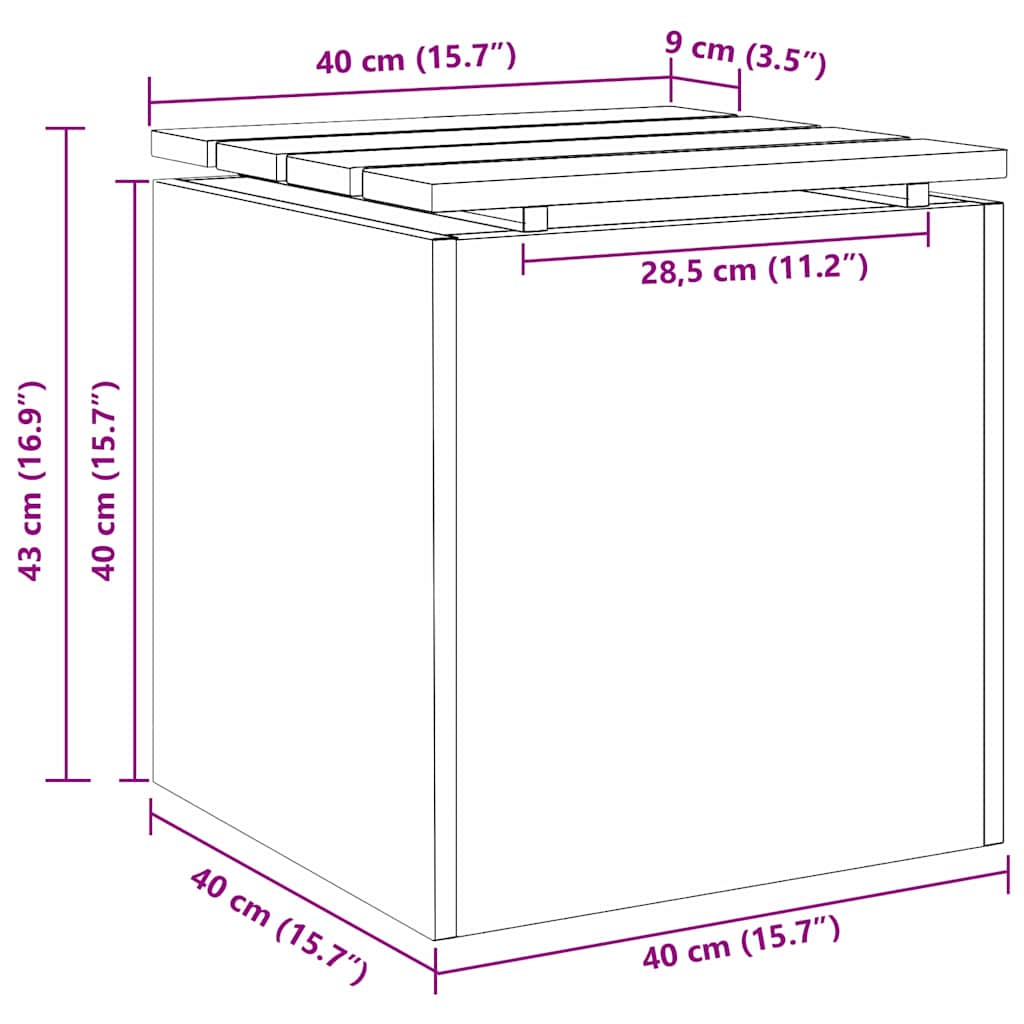 Παγκάκι κήπου Λευκό 40 x 40 x 43 cm Ατσάλι