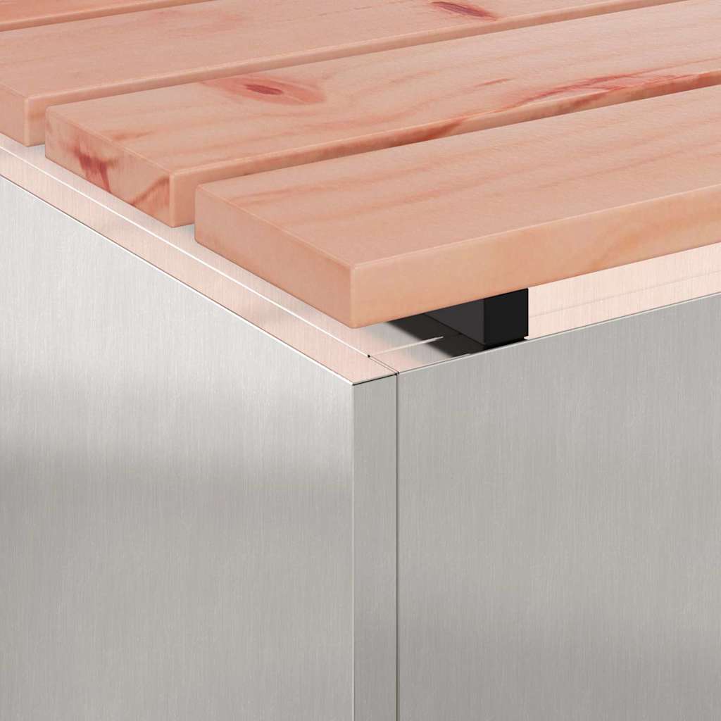 Παγκάκι κήπου Ασημί 40 x 40 x 43 cm Ανοξείδωτο ατσάλι