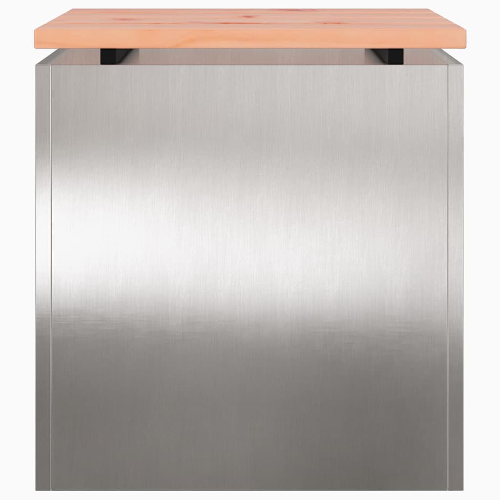 Παγκάκι κήπου Ασημί 40 x 40 x 43 cm Ανοξείδωτο ατσάλι