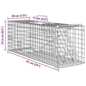 Παγίδα Ζώων Ανθρακί 61 x 20 x 21,5 εκ Ατσάλι - Pakobazaar