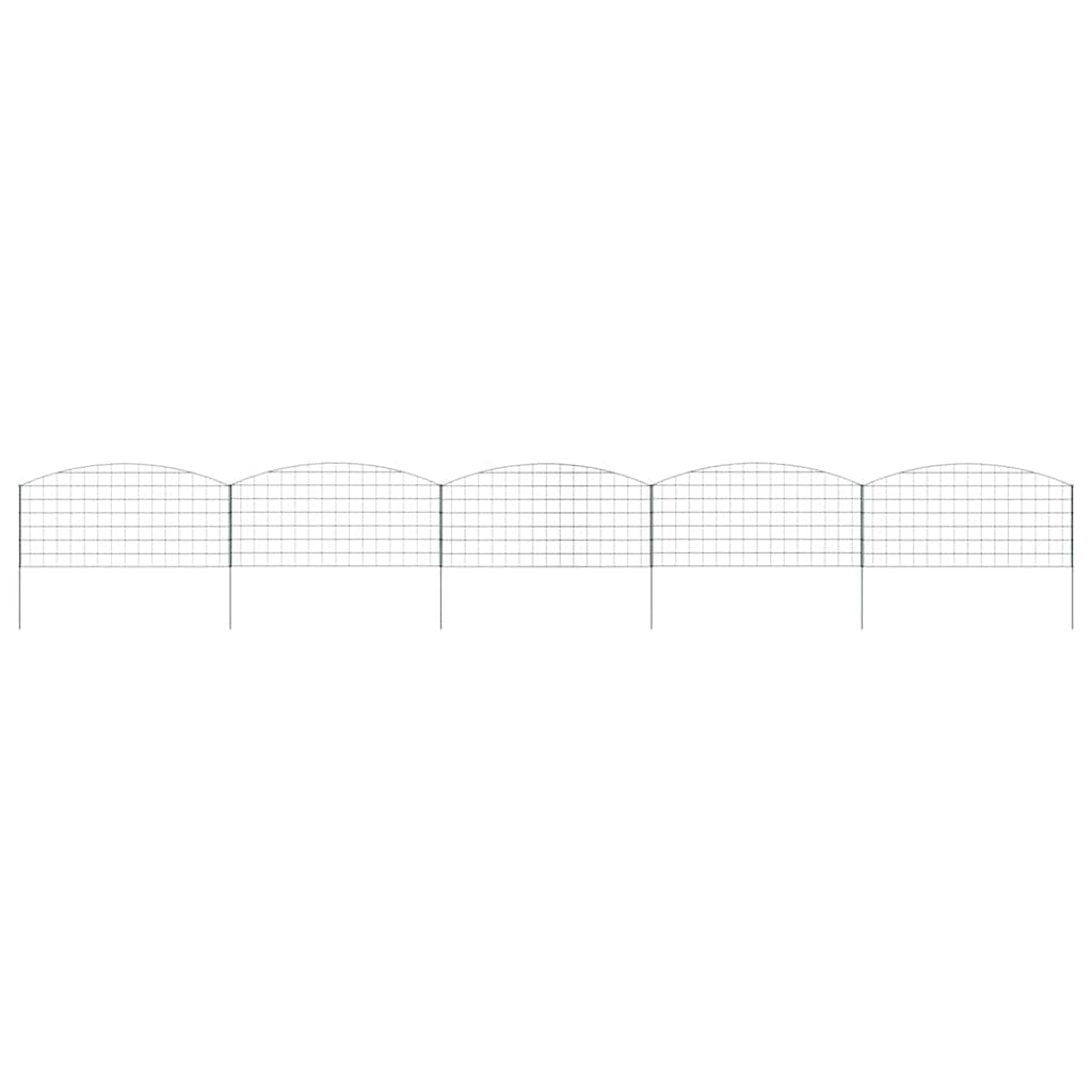 Σετ φράχτη για λιμνούλες 5 pcs Πράσινο 100 x 50 cm Ατσάλι