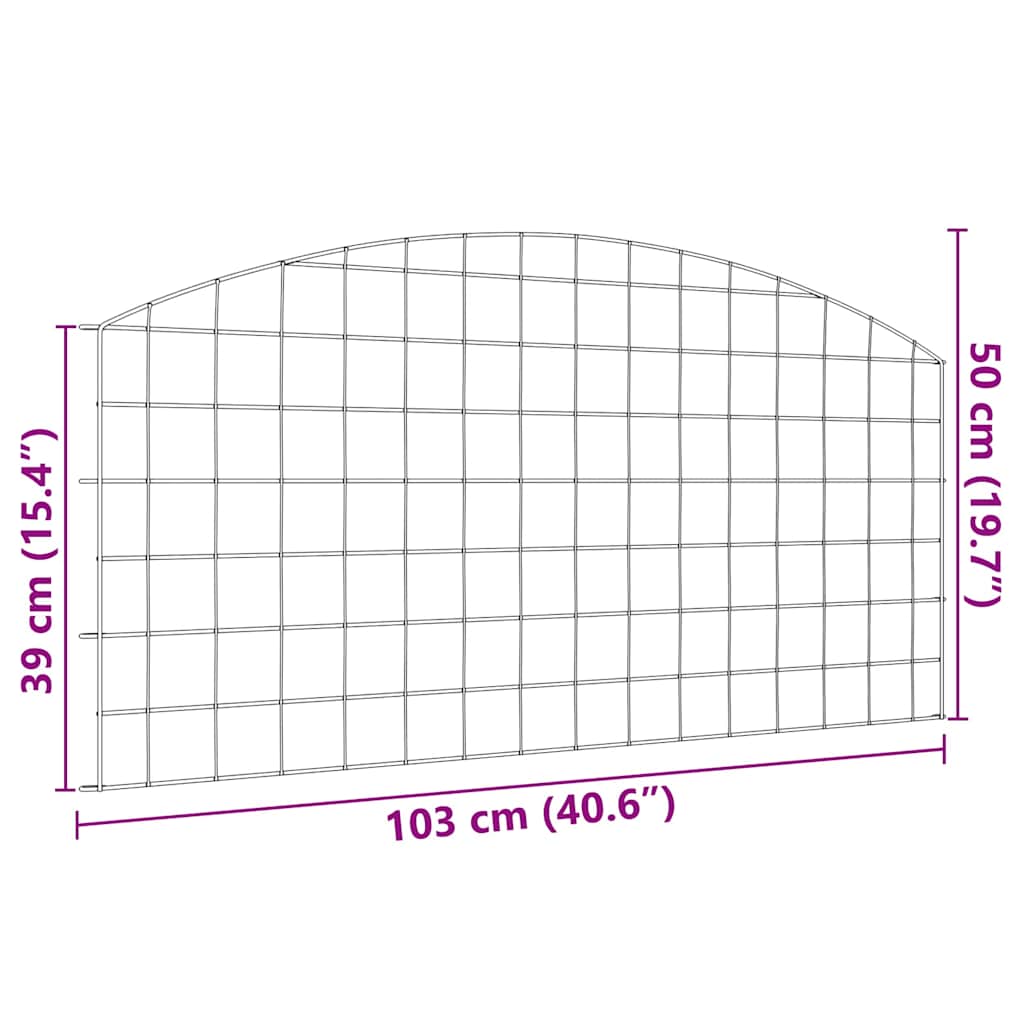 Σετ φράχτη για λιμνούλες 5 pcs Πράσινο 100 x 50 cm Ατσάλι